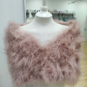 ESTOLA PLUMAS MARABÚ ROSA PALO - Imagen 1