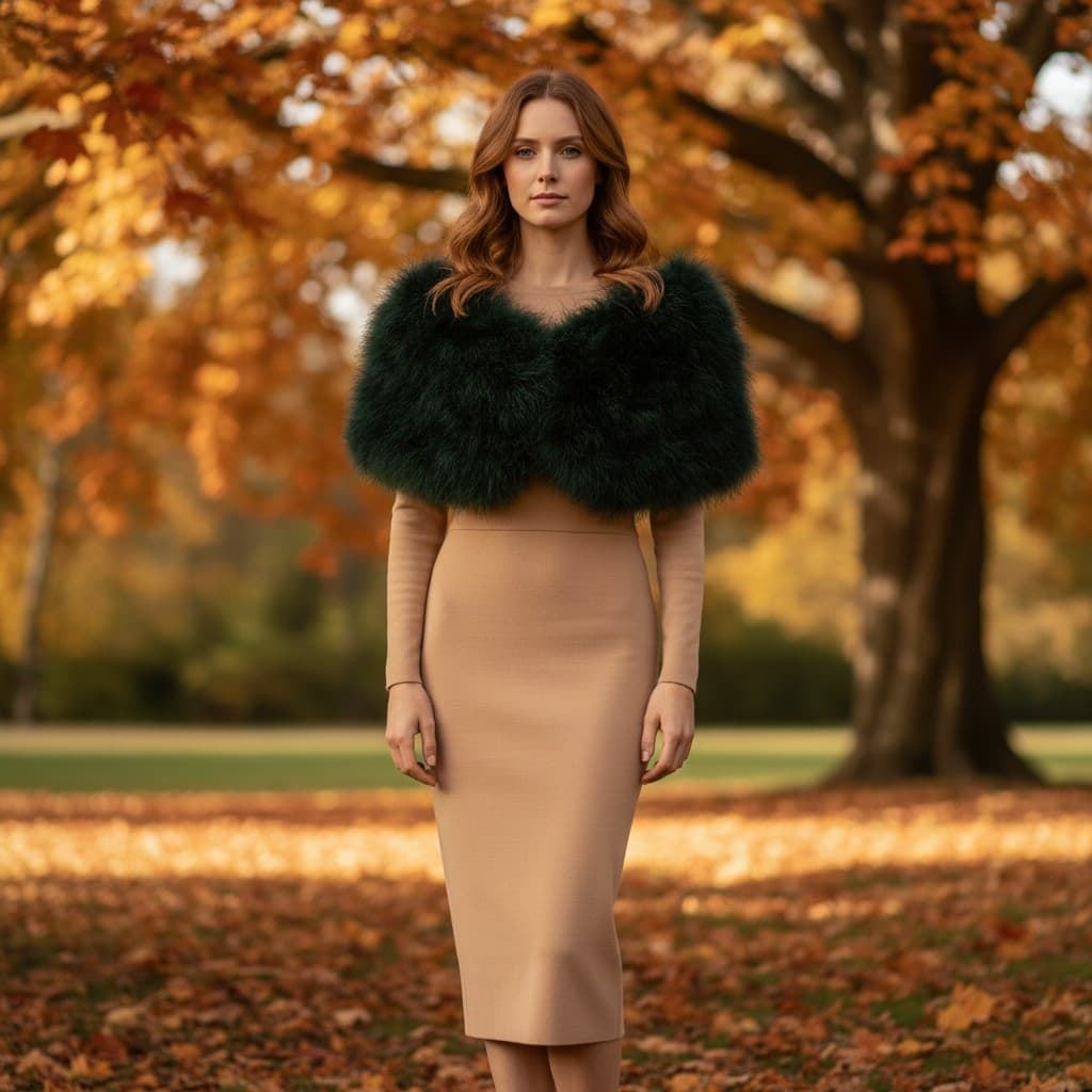 ESTOLA PLUMAS MARABÚ VERDE BOTELLA - Imagen 1