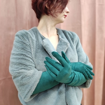 GUANTES FIESTA ANTELINA VERDE 46 CM - Imagen 1