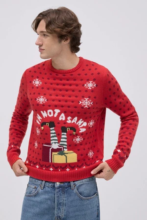 Jersey Navidad hombre estampado I'm not a Santa 70111SUNICO - Imagen 2