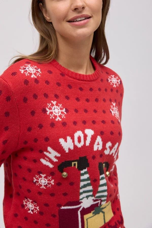 Jersey Navidad mujer estampado I'm not a Santa 70037SUNICO - Imagen 3