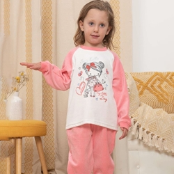 OUTLET PIJAMA NIÑA TUNDOSADO ROSA KINANIT KN243 - Imagen 1