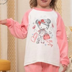 OUTLET PIJAMA NIÑA TUNDOSADO ROSA KINANIT KN243 - Imagen 2