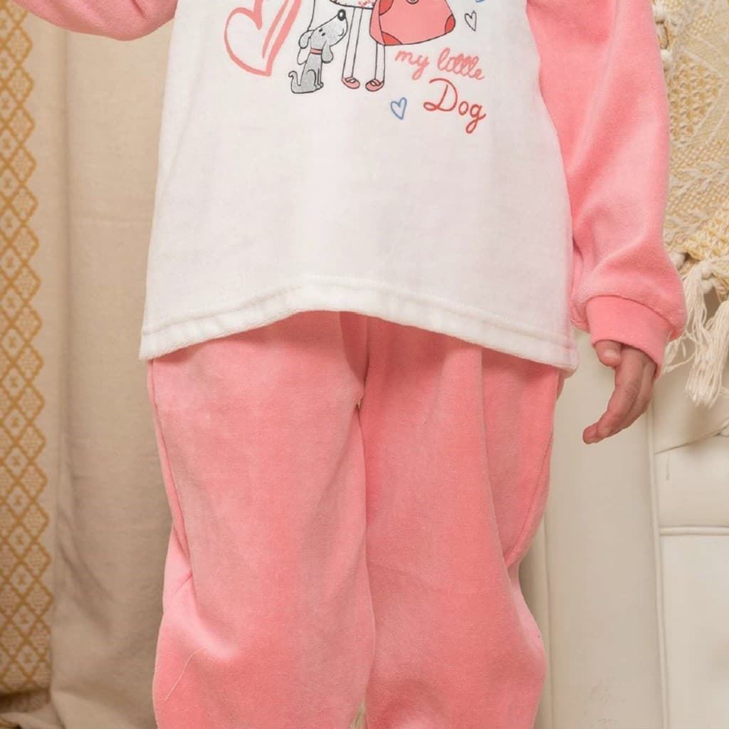 OUTLET PIJAMA NIÑA TUNDOSADO ROSA KINANIT KN243 - Imagen 3