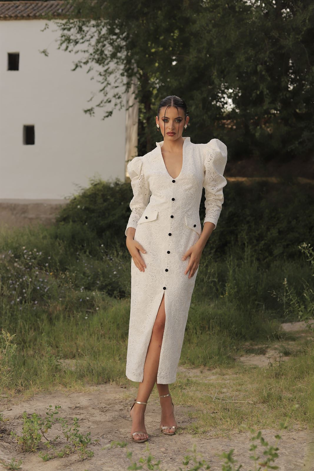OUTLET VESTIDO DE FIESTA BLANCO FEDERICA MAGNOLIA KOBUS - Imagen 3