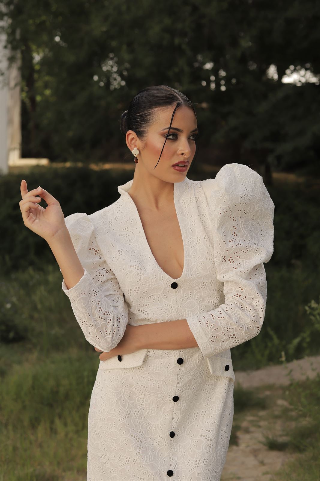 OUTLET VESTIDO DE FIESTA BLANCO FEDERICA MAGNOLIA KOBUS - Imagen 4