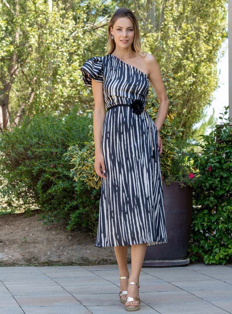 OUTLET VESTIDO DE FIESTA ESTAMPADO BETZZIA 25243 - Imagen 2