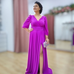 OUTLET VESTIDO JUAN MARCOS LISO CON MANGA 2694 - Imagen 2