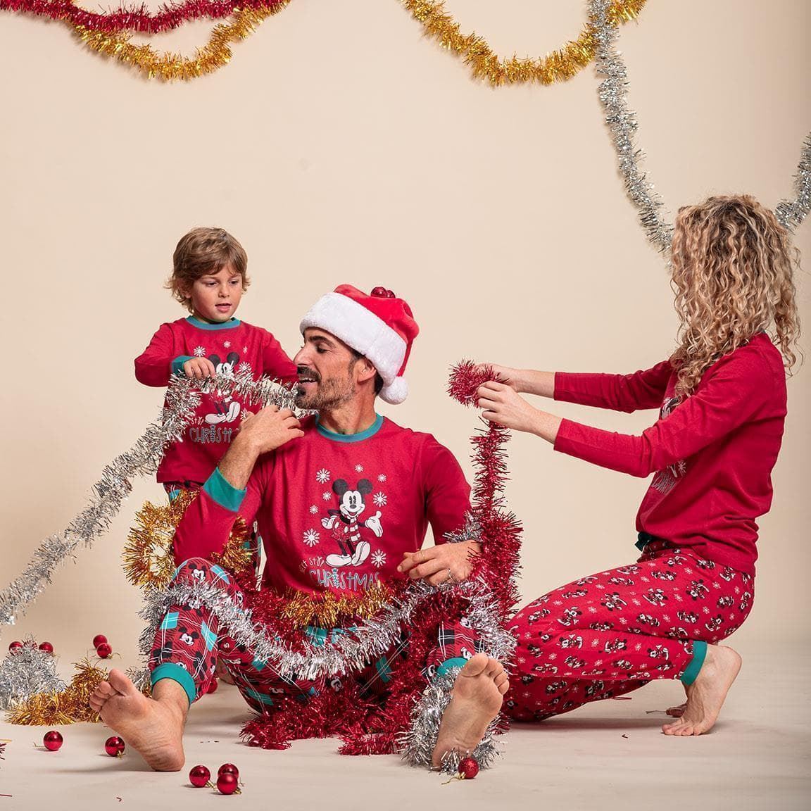 PIJAMA FAMILIAR MICKEY NAVIDAD 8165 CRO - Imagen 5