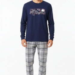 Pijama Hombre Algodón Interlock Kinanit KN627 | Pijama Invierno - Imagen 1