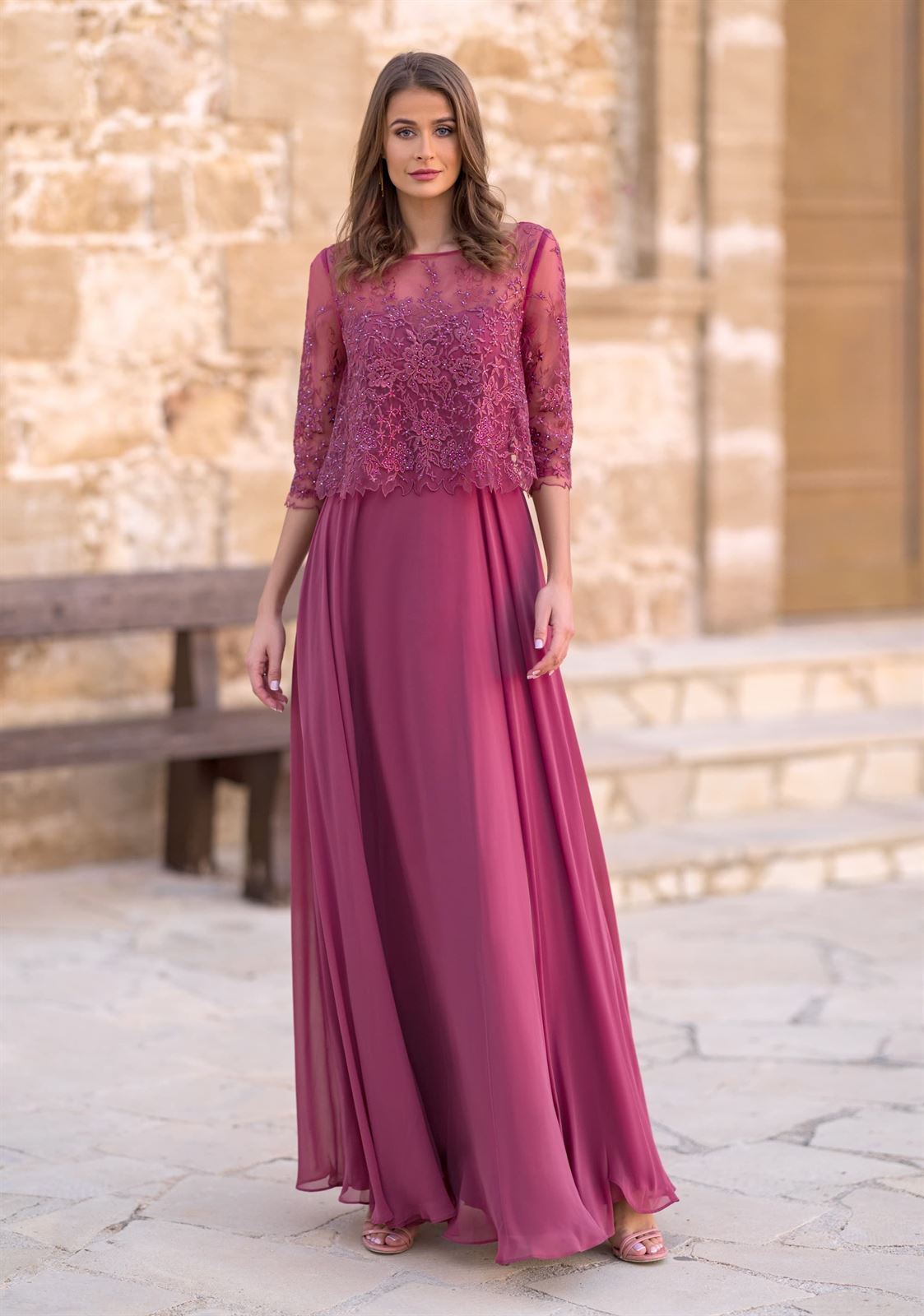 Rebajas Vestido de Fiesta 0882 CHRISTIAN KOEHLERT Marsala Red - Imagen 1