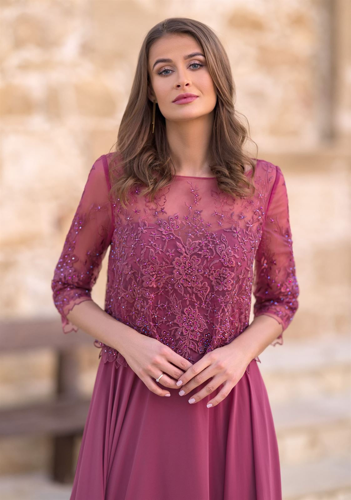 Rebajas Vestido de Fiesta 0882 CHRISTIAN KOEHLERT Marsala Red - Imagen 2