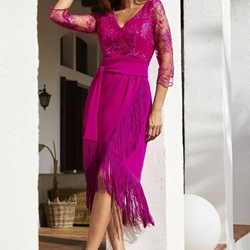 Rebajas VESTIDO DE FIESTA JUAN MARCOS FLECOS 2803 - Imagen 1