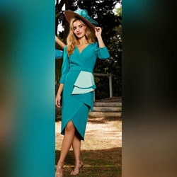 REBAJAS VESTIDO DE FIESTA JUAN MARCOS VOLANTE 2813 - Imagen 1