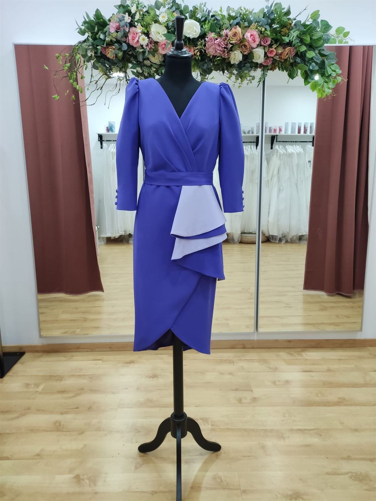 REBAJAS VESTIDO DE FIESTA JUAN MARCOS VOLANTE 2813 - Imagen 2