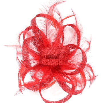 TOCADO MEDIANO PLUMAS ROJO 22012 - Imagen 2