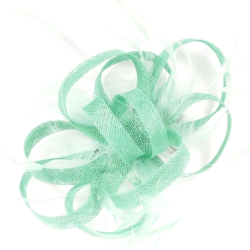 TOCADO MEDIANO PLUMAS VERDE AGUA 22012 - Imagen 2