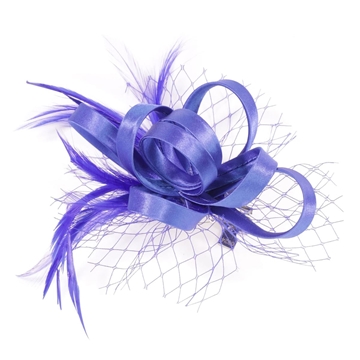 Tocado pequeño plumas azulón 91013 - Imagen 1