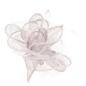 Tocado pequeño plumas plata 23101 - Imagen 1