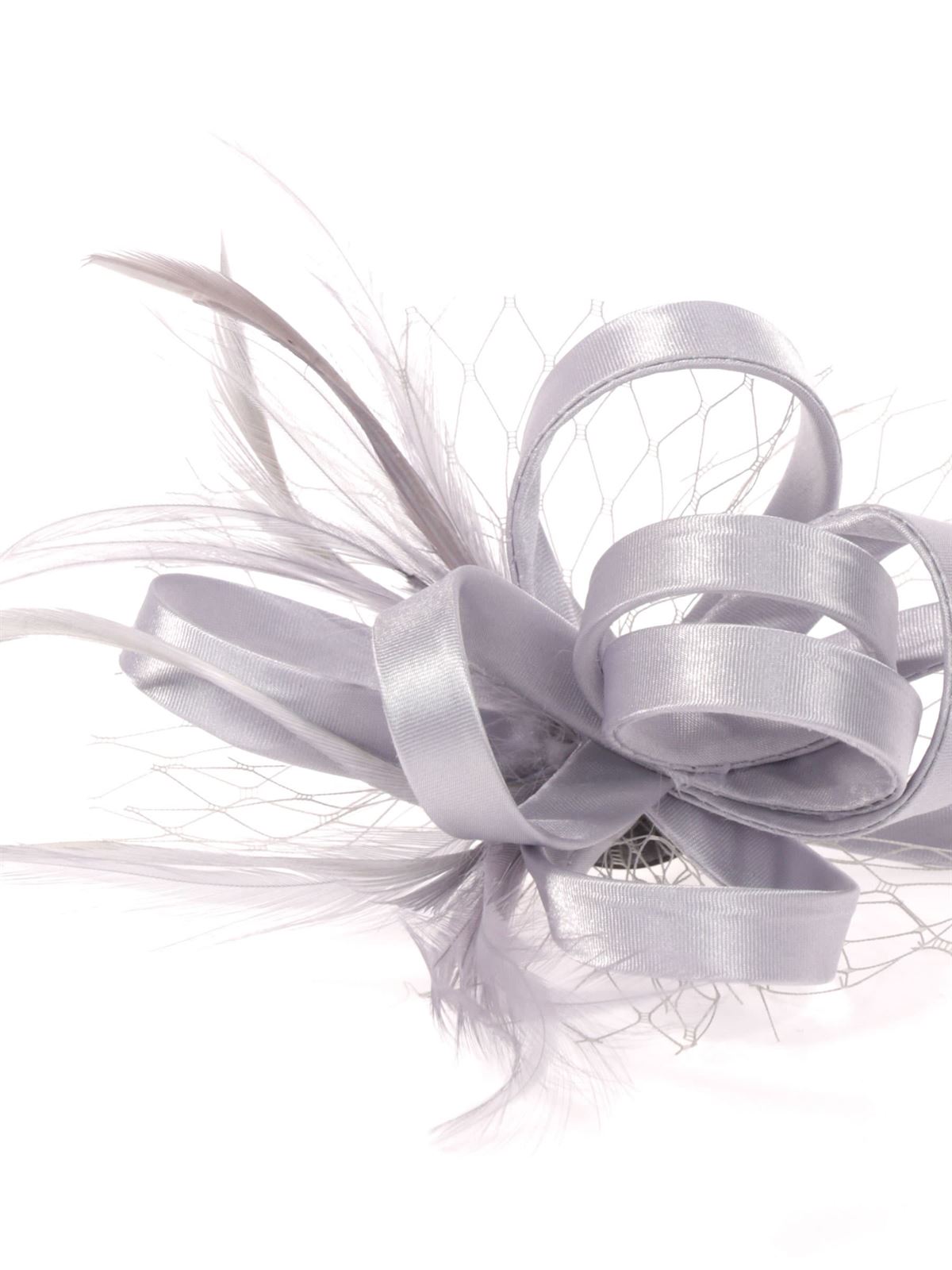 Tocado pequeño plumas plata 91013 - Imagen 2