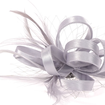 Tocado pequeño plumas plata 91013 - Imagen 2