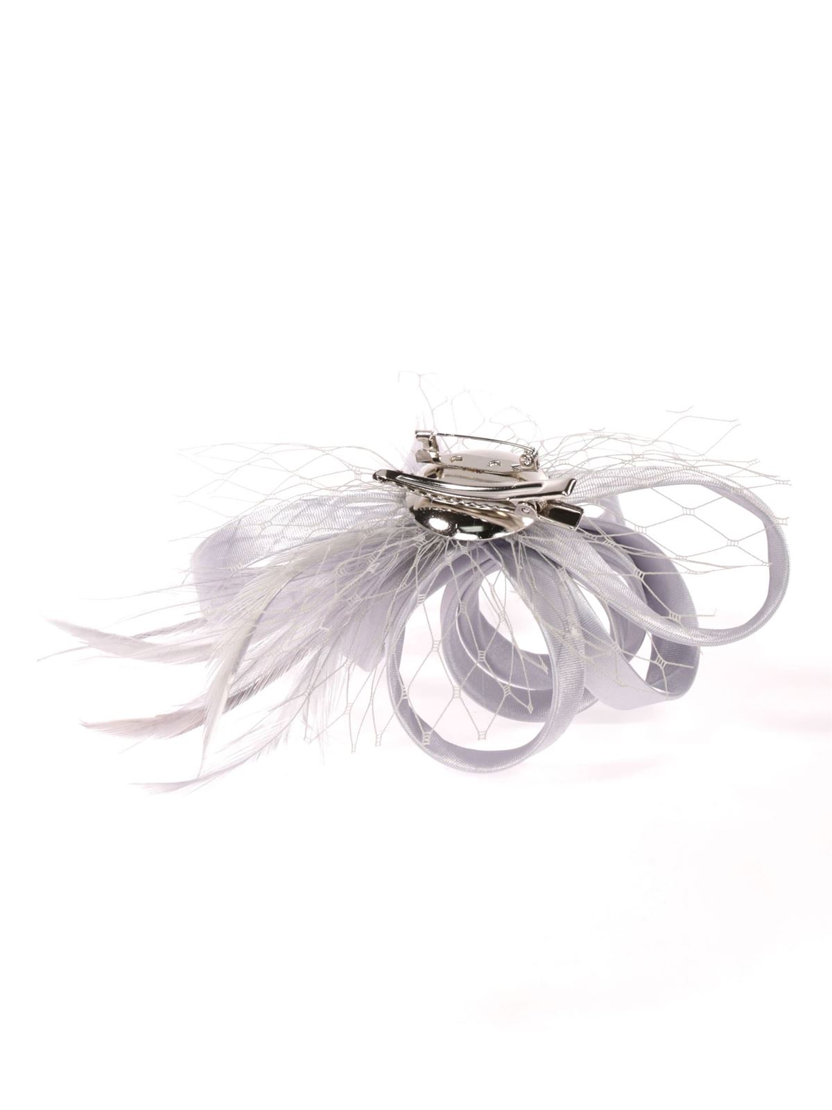 Tocado pequeño plumas plata 91013 - Imagen 3
