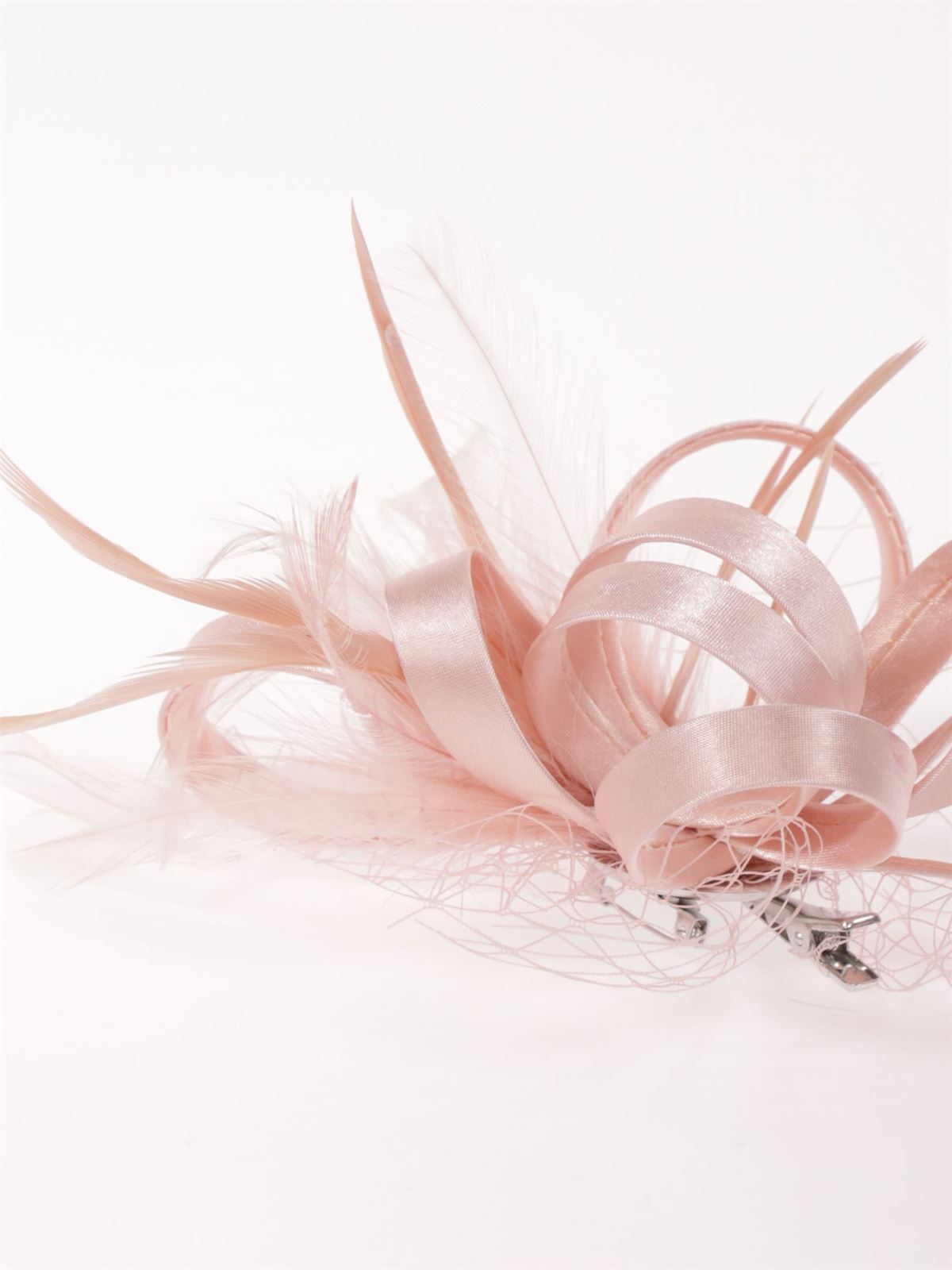 Tocado pequeño plumas rosa-palo 91013 - Imagen 2