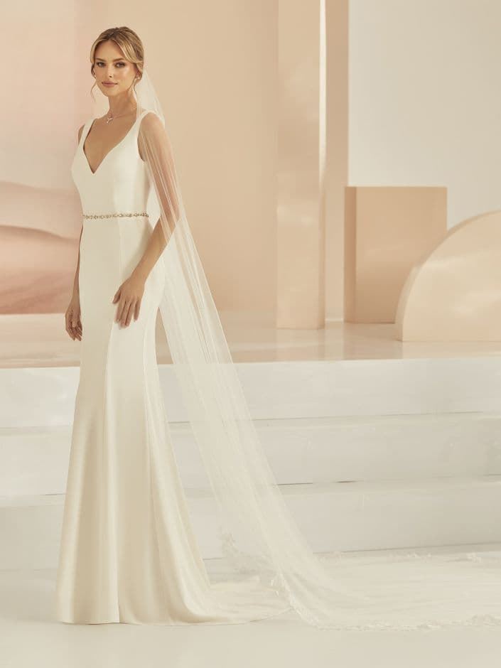 VELO DE NOVIA S406 BIANCO EVENTO - Imagen 1