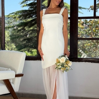 VESTIDO BLANCO ADRIANA NEBLAK 7649 - Imagen 2