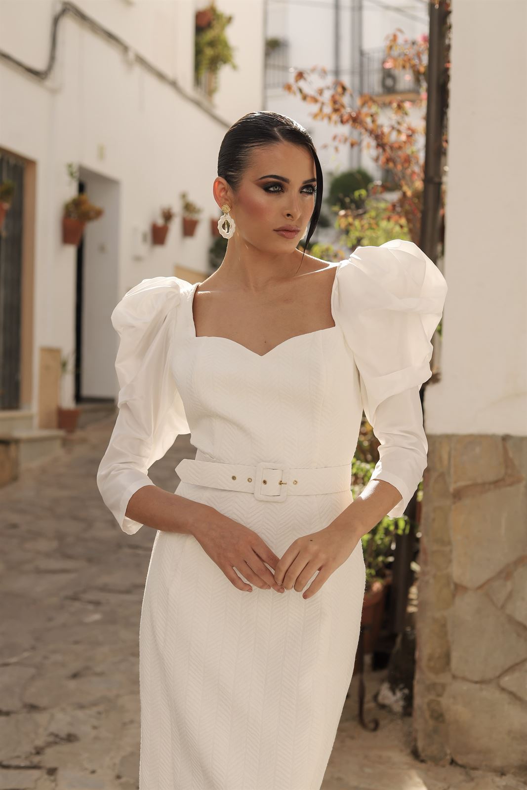 VESTIDO DE FIESTA BLANCO JENICA MAGNOLIA KOBUS - Imagen 1