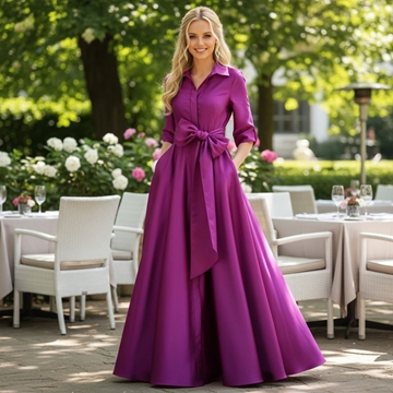 VESTIDO DE FIESTA  CAMISERO JUAN MARCOS ESTAMPADO 3040 - Imagen 1