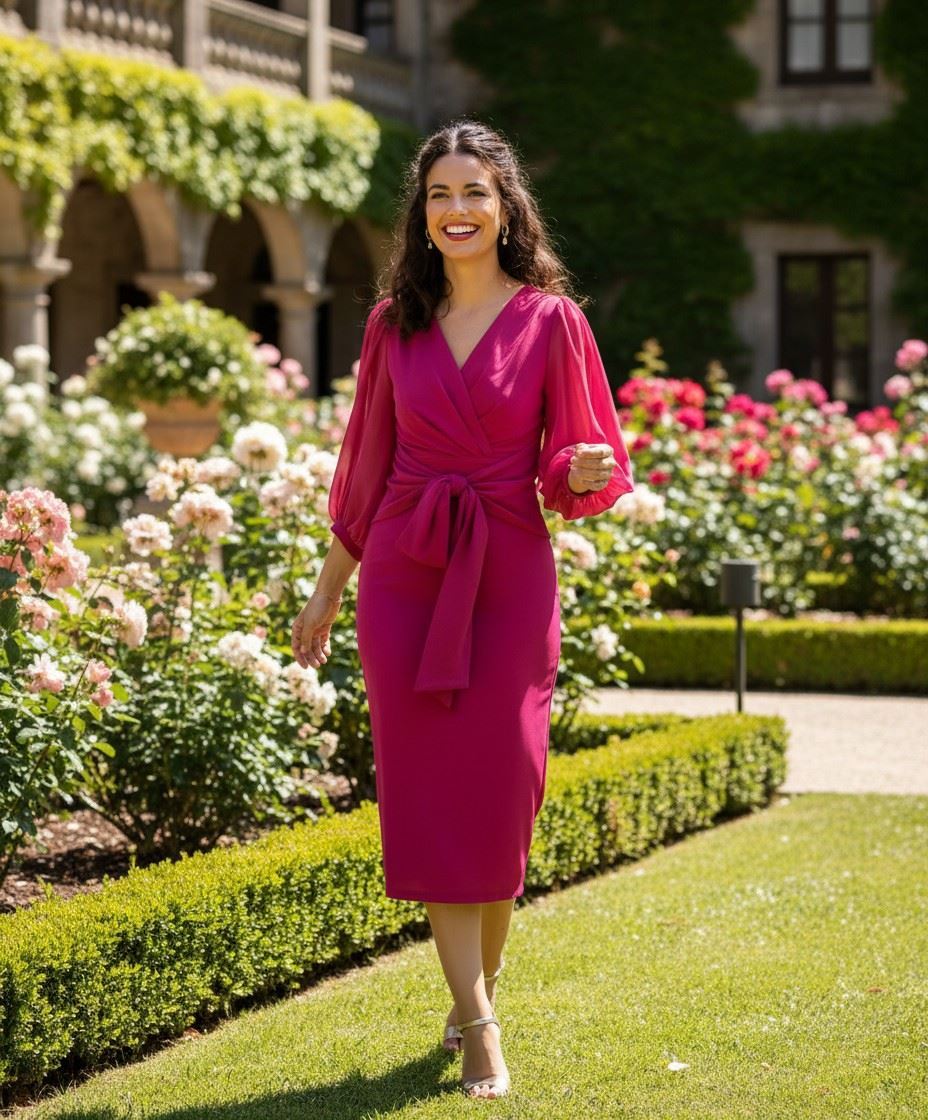 VESTIDO DE FIESTA  CENTELLA 4560 FRAMBUESA - Imagen 1