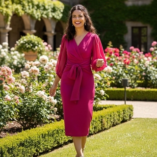 VESTIDO DE FIESTA  CENTELLA 4560 FRAMBUESA - Imagen 1