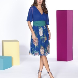 VESTIDO DE FIESTA CORTO ESTAMPADO COKER MODA 4980 - Imagen 1