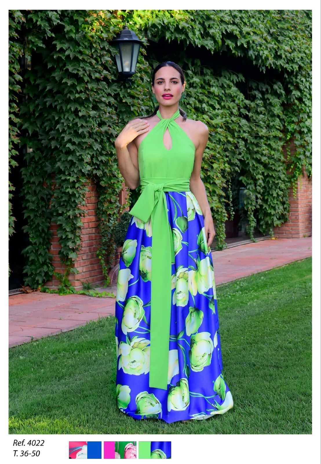 VESTIDO DE FIESTA ESTAMPADO COKER MODA 4022 - Imagen 1