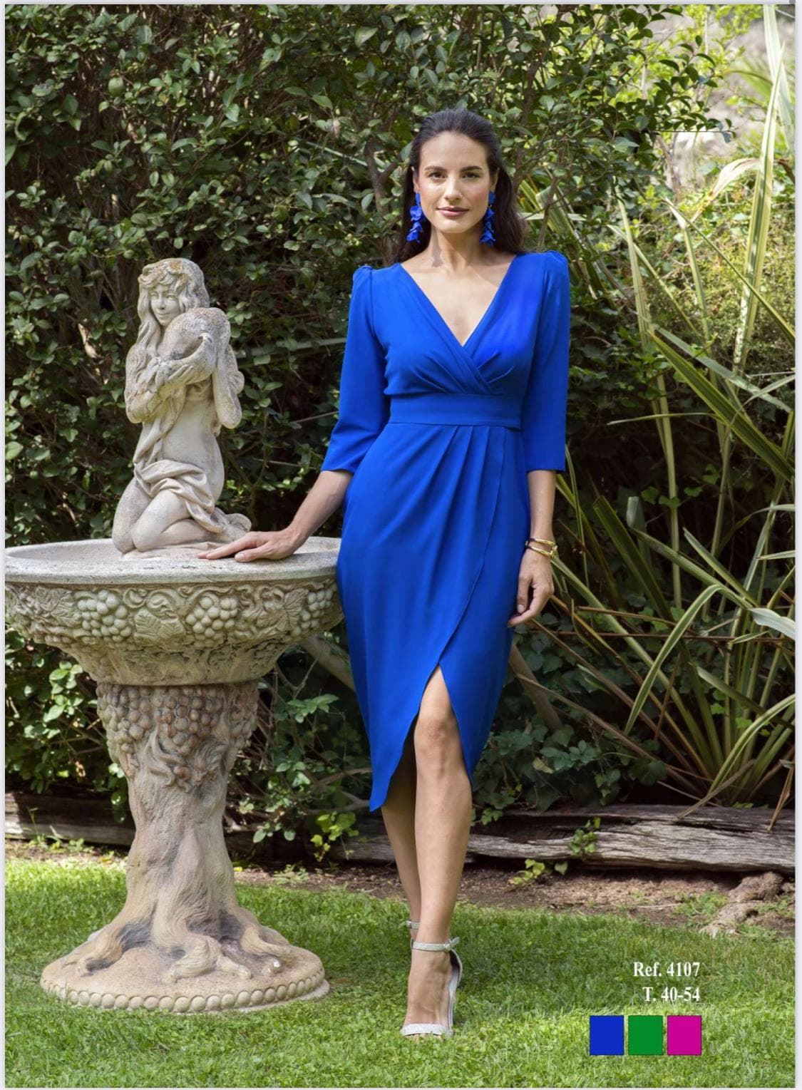 VESTIDO DE FIESTA ESTAMPADO COKER MODA 4107 - Imagen 1