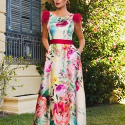 VESTIDO DE FIESTA ESTAMPADO JUAN MARCOS 2937 - Imagen 1