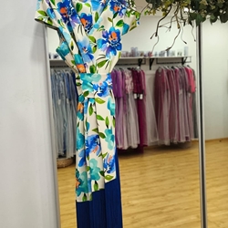 VESTIDO DE FIESTA JUAN MARCOS 2962 ESTAMPADO FLECOS - Imagen 2