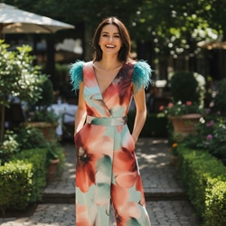 VESTIDO DE FIESTA JUAN MARCOS ESTAMPADO 2924 - Imagen 2