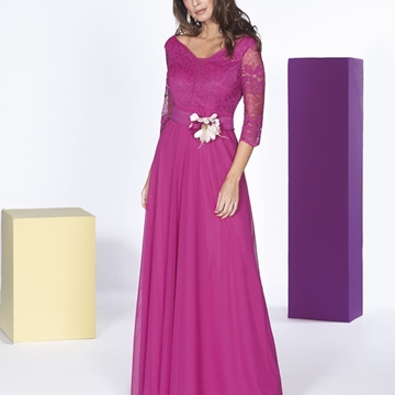 VESTIDO DE FIESTA LARGO BLONDA COKER MODA 4957 - Imagen 1