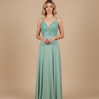 VESTIDO DE FIESTA LARGO DORIA 2519 - Imagen 1