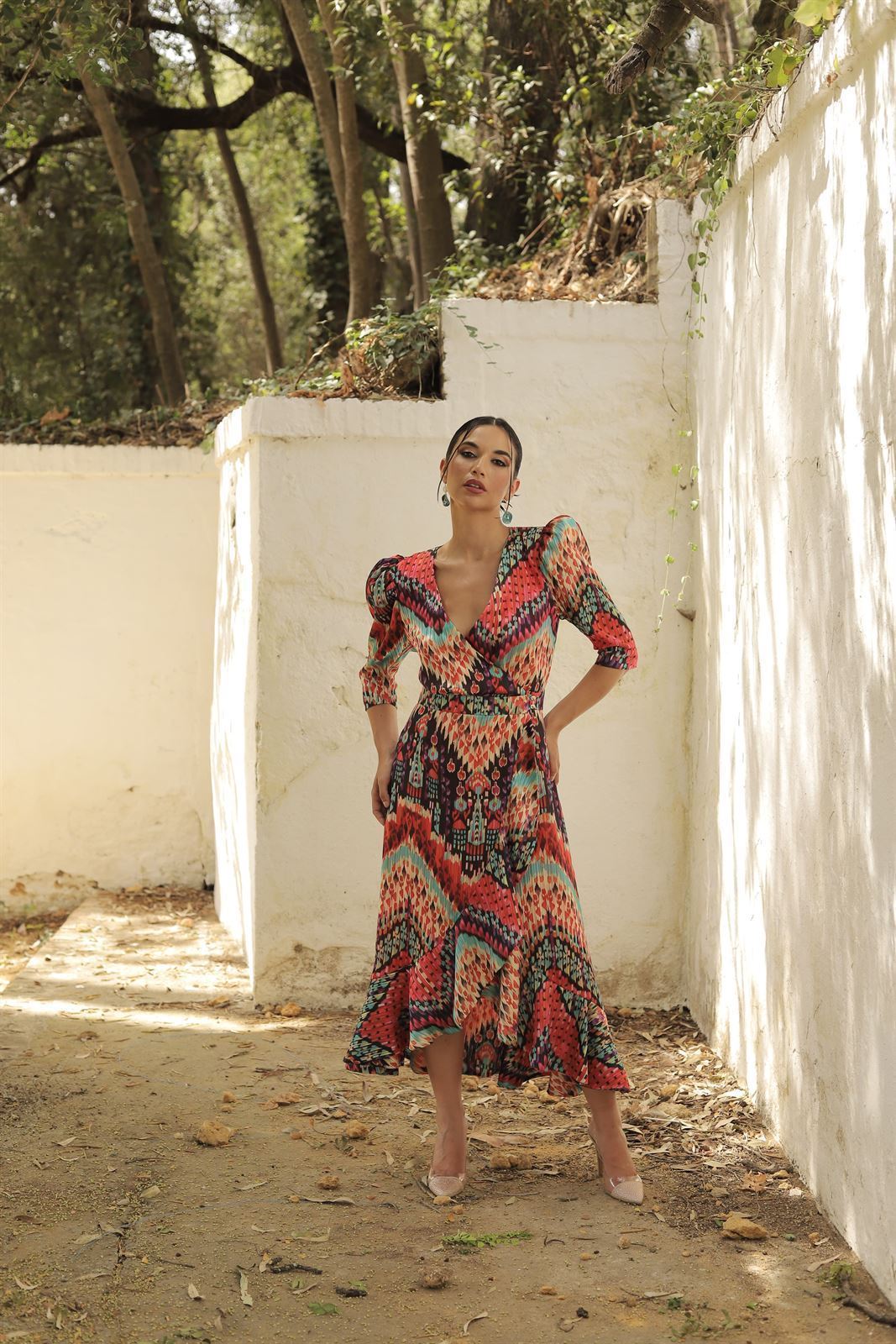 VESTIDO DE FIESTA MAGNOLIA KOBUS ESTAMPADO GALATEA - Imagen 5