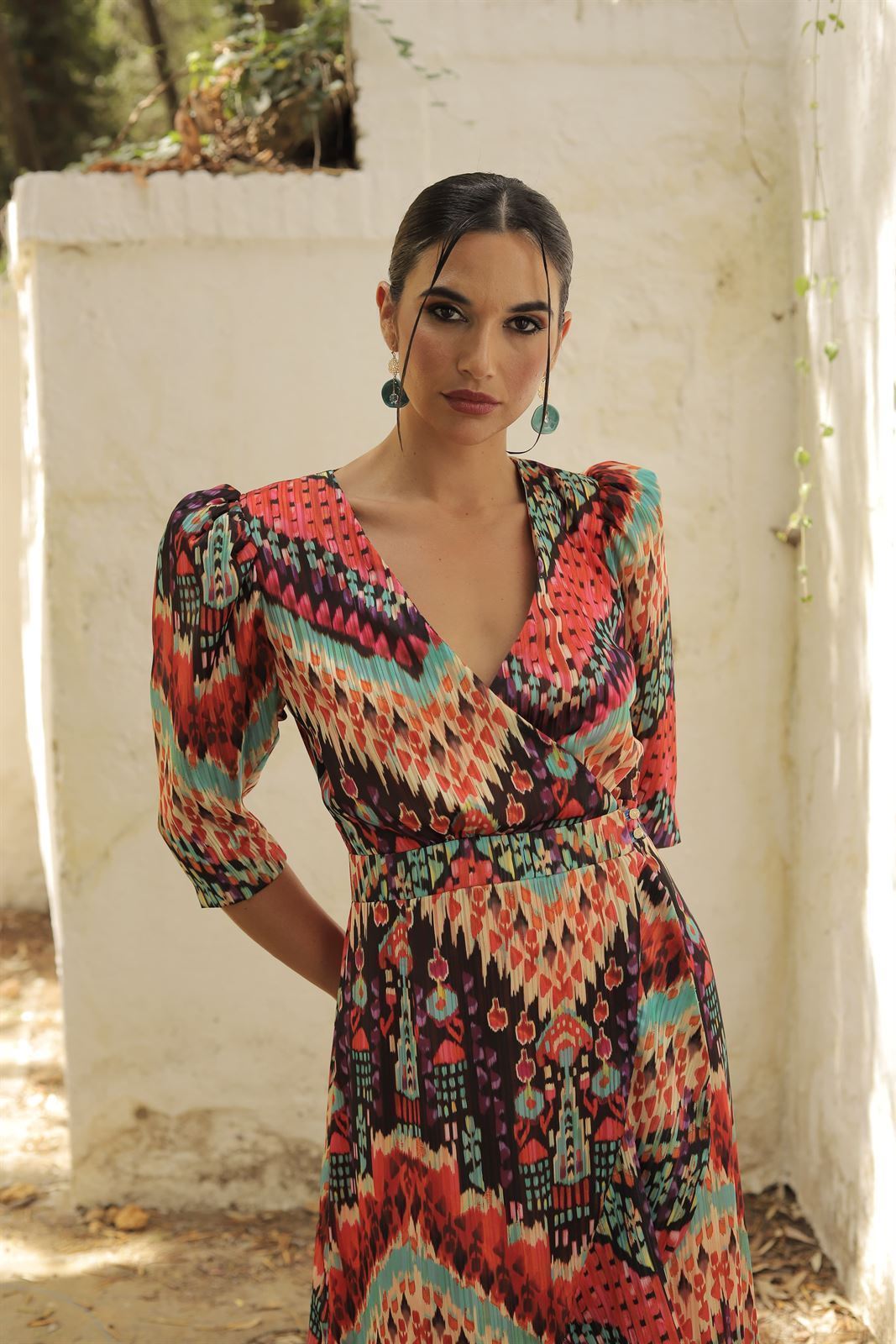 VESTIDO DE FIESTA MAGNOLIA KOBUS ESTAMPADO GALATEA - Imagen 6