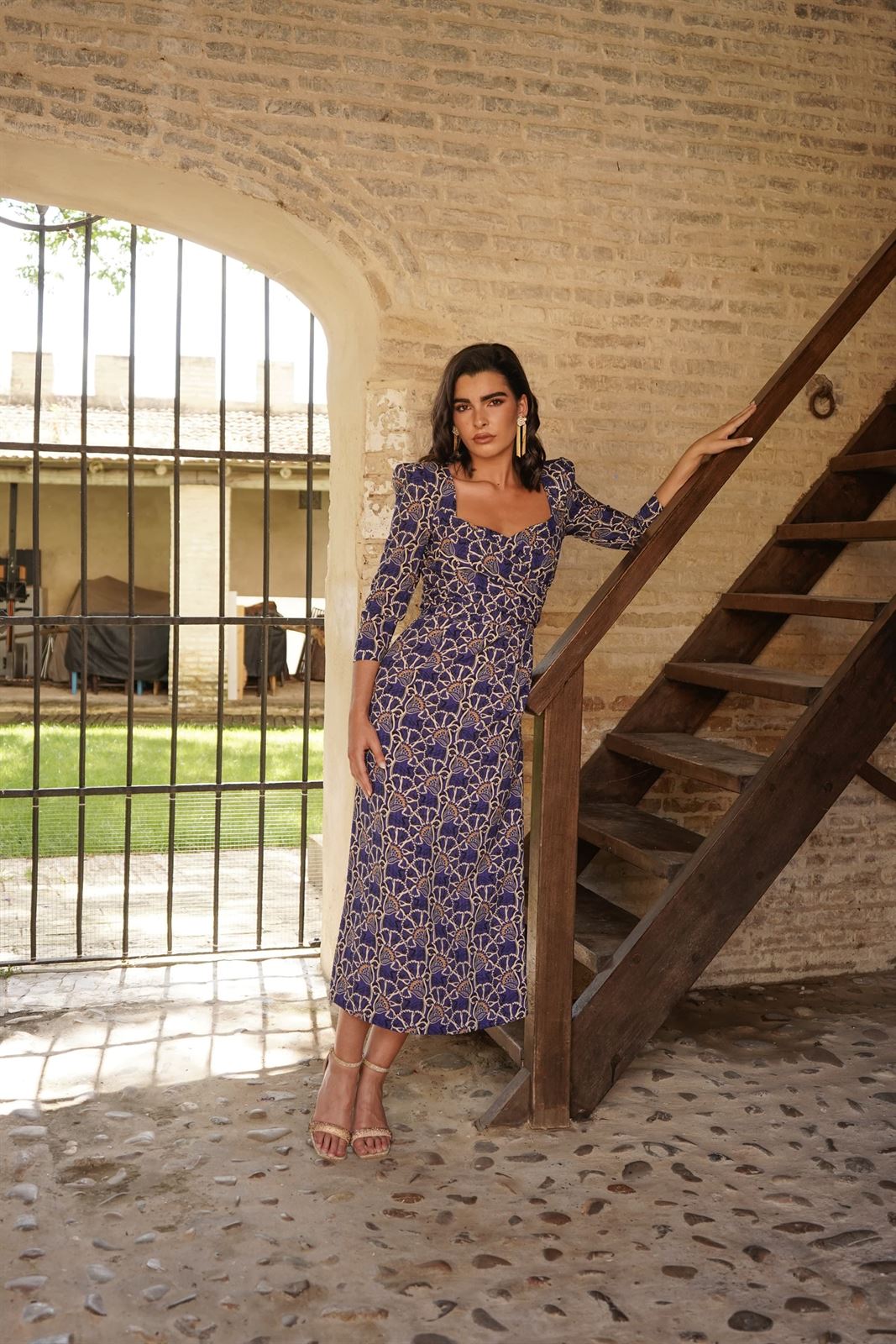 VESTIDO DE FIESTA MAGNOLIA KOBUS LAUREL ESTAMPADO - Imagen 2