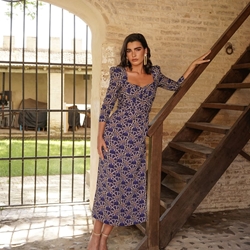 VESTIDO DE FIESTA MAGNOLIA KOBUS LAUREL ESTAMPADO - Imagen 2