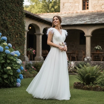 Vestido de novia 2633 Juan Marcos | Ideal para boda civil - Imagen 1