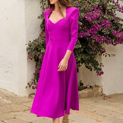 VESTIDO MIDI EVASE CAYMA CLOSET 7162 - Imagen 1