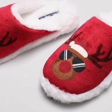 Zapatillas de casa hombre estampado navideño rojo 24073 - Imagen 1